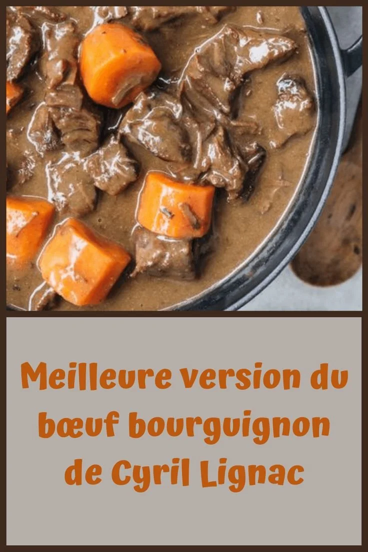 Bœuf bourguignon préparé selon la recette de Cyril Lignac