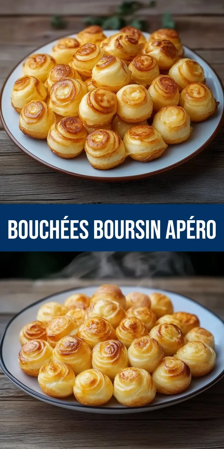 Bouchées apéritives au Boursin avec herbes fraîches et croûte dorée