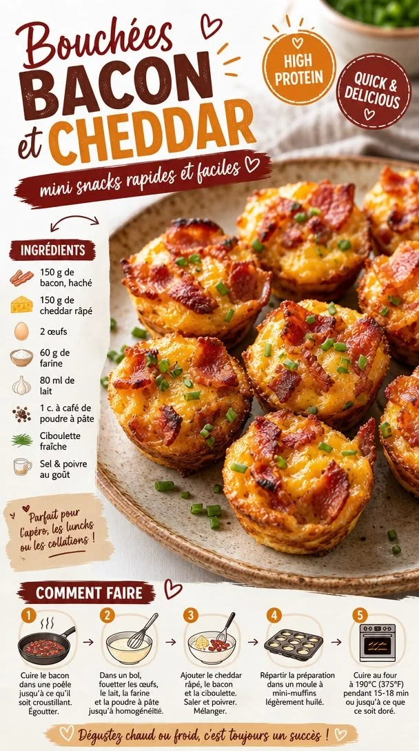 Appétissantes bouchées bacon cheddar pour une soirée réussie