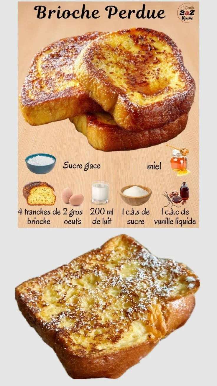 Délicieux brioche perdu servi avec fruits et sirop