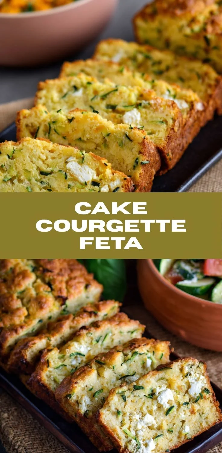 Recette de cake courgette avec feta et basilic, moelleux et facile à préparer.