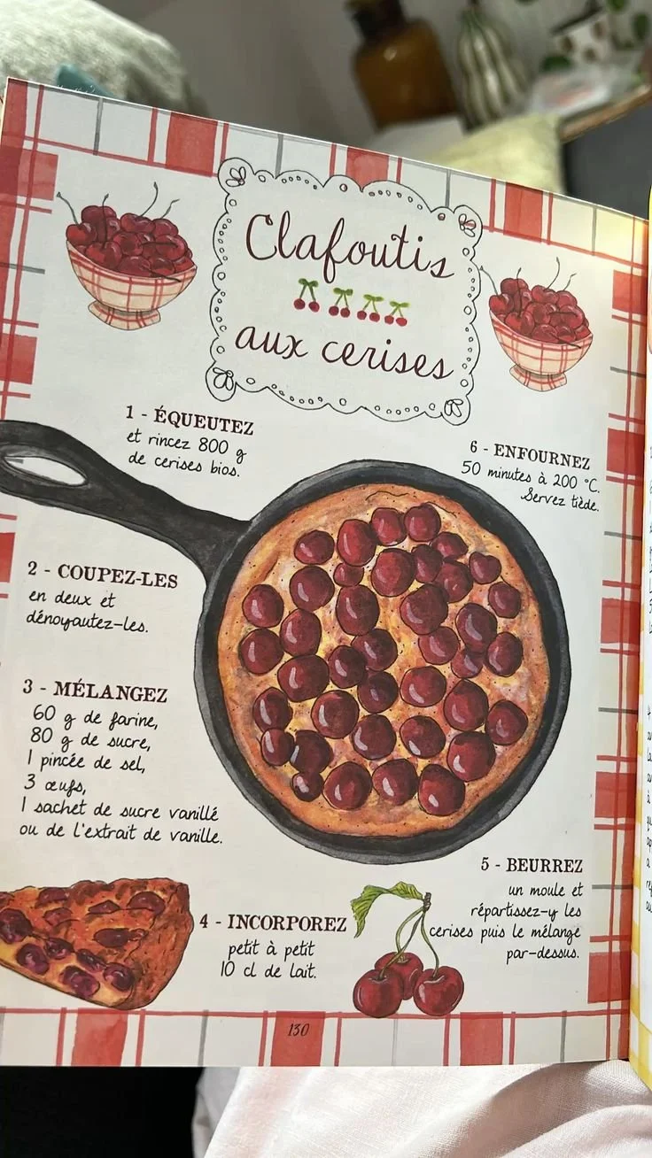 Clafoutis aux cerises frais et moelleux, un dessert classique français.