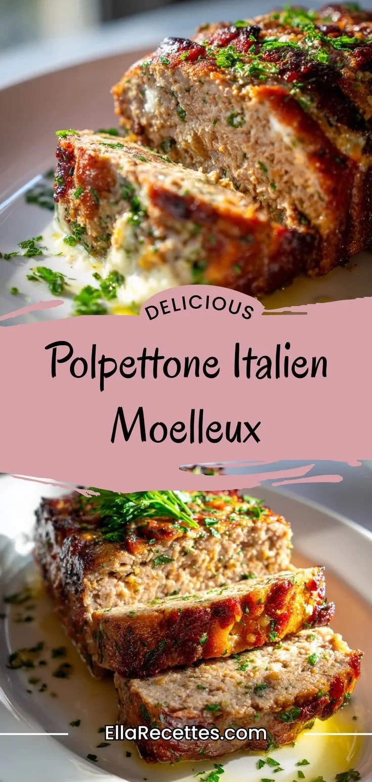 Polpettone italien moelleux dans une assiette avec garniture de légumes