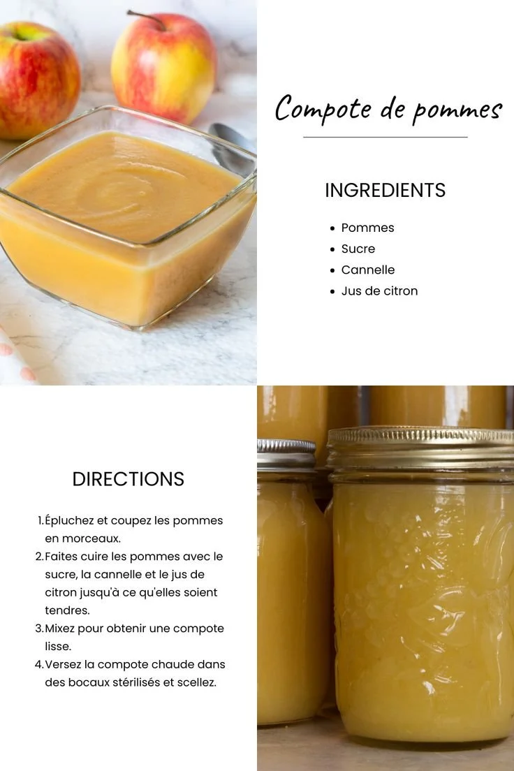 Bol de compote de pommes maison avec des morceaux de pommes fraîches