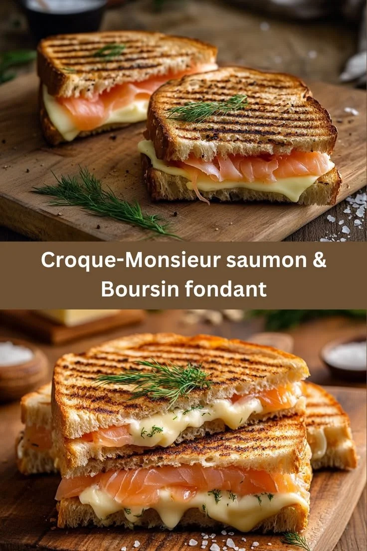 Croque-Monsieur saumon Boursin fondant savoureux et croustillant