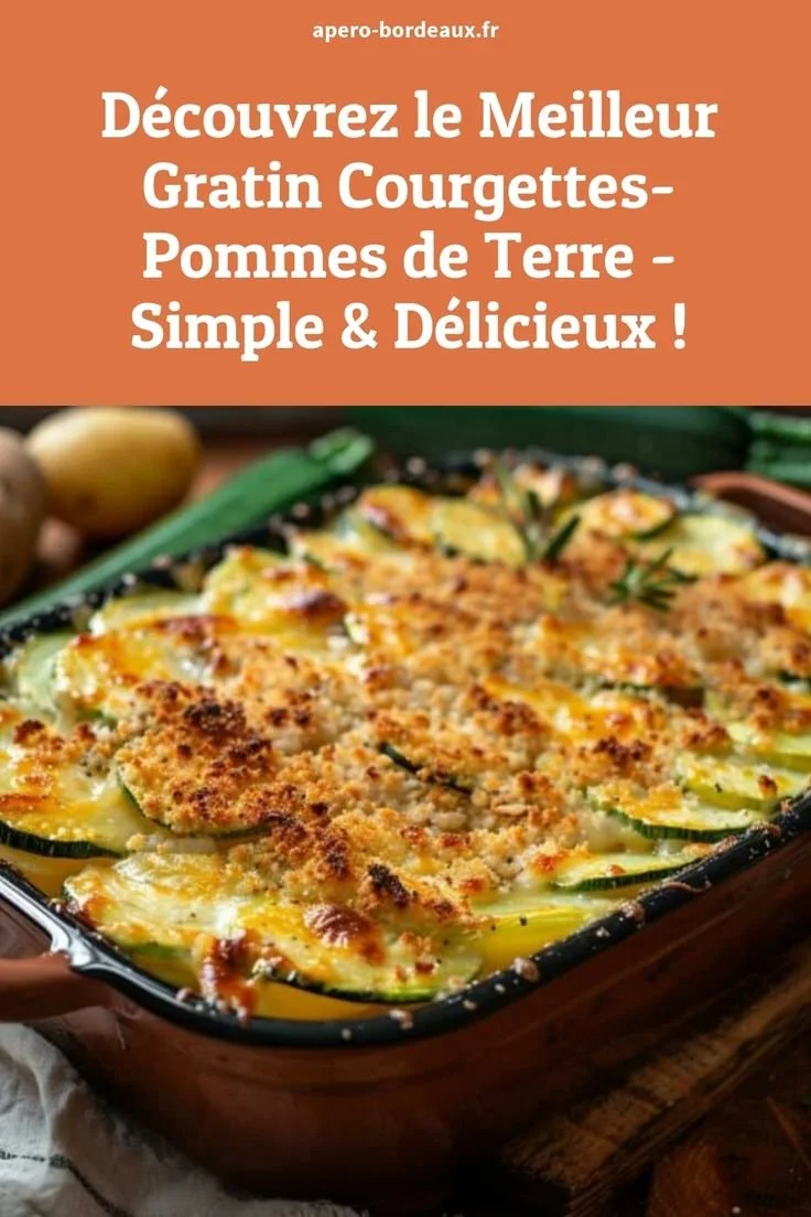 Gratin courgettes et pommes de terre doré au four, plat savoureux et réconfortant
