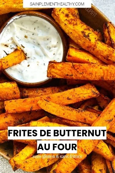 Frites de butternut cuites au four dorées et croustillantes