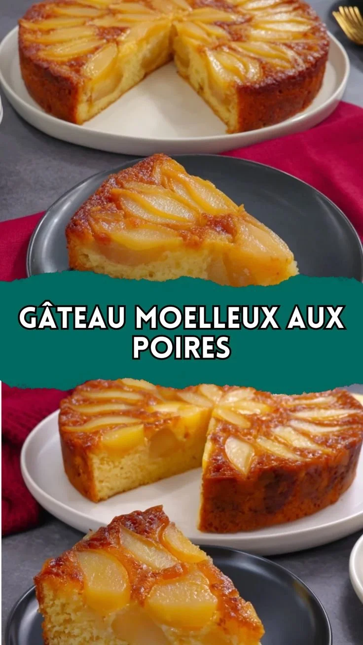 Gâteau moelleux aux poires, dessert fondant et réconfortant