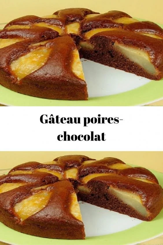 Gâteau poires-chocolat, un dessert délicieux et gourmand à déguster.