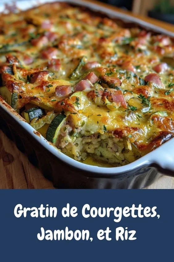 Gratin de Courgettes, Jambon et Riz, un plat familial délicieux
