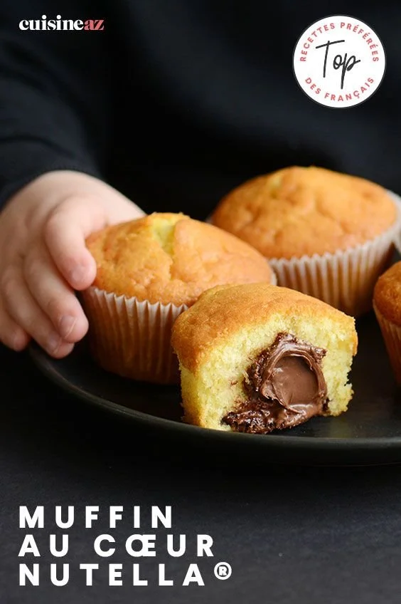 Muffins moelleux au Nutella, préparés avec amour et passion.