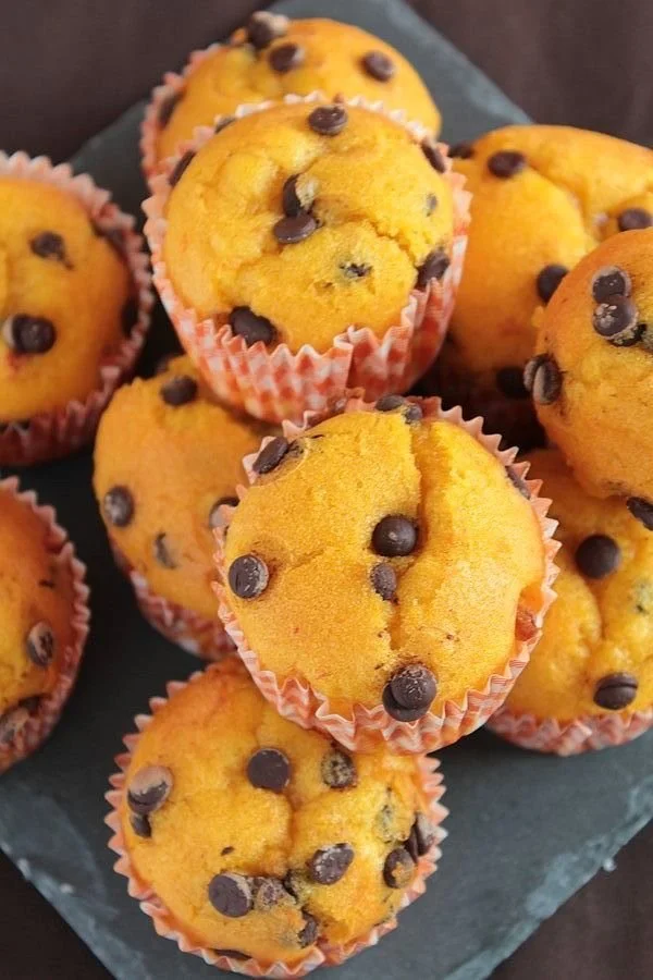 Muffins d'Halloween au potimarron et pépites de chocolat