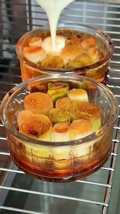 Flans aux poireaux confits, délicieux en entrée ou en accompagnement