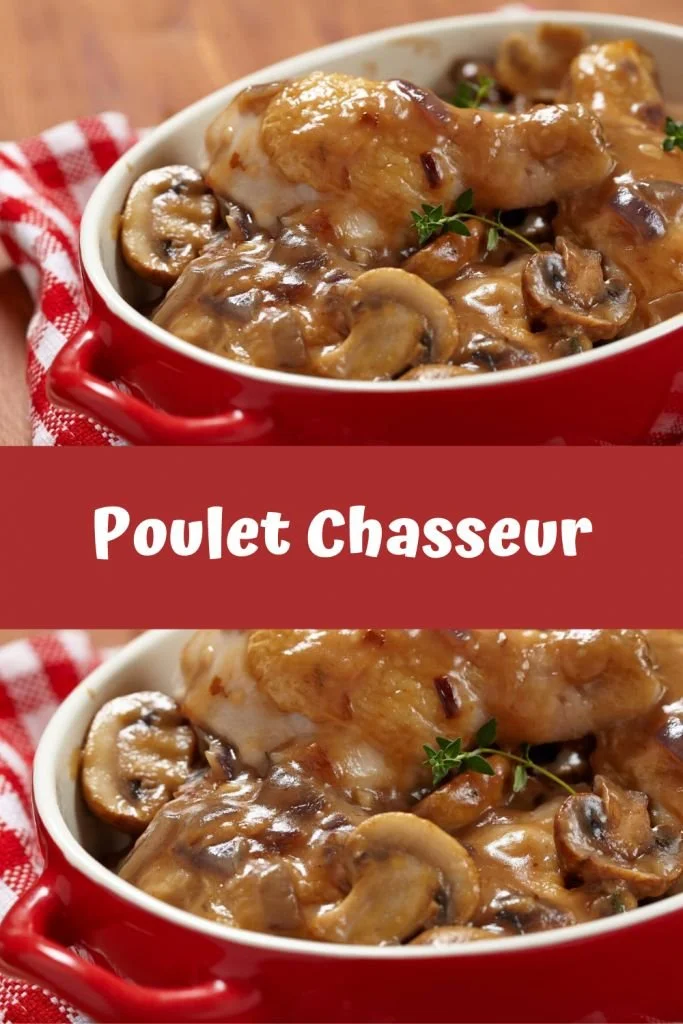 Poulet Chasseur savoureux avec légumes et herbes, recette italienne